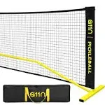 A11N Portable Pickleball Net System, 22Ft Regulation Size, Yellow/Black