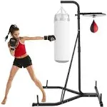 VEVOR Boxing Stand for Heavy Bag and Speed Bag, Punching Bag Stand Holds Up to 132 lbs, Foldable Free-Standing Speed Bag Platform Station Boxing Stand, for Home and Gym Fitness.