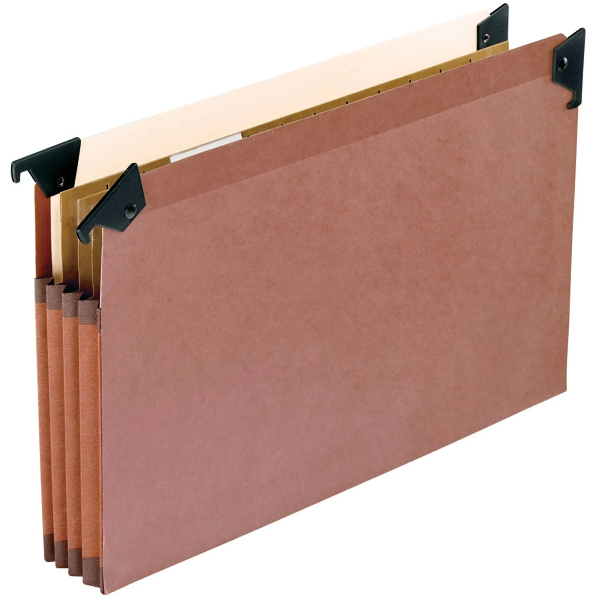 Pendaflex Letter 3-1/2" Expanding 1/5 Tab Hanging File Folders, Brown, 5/Box