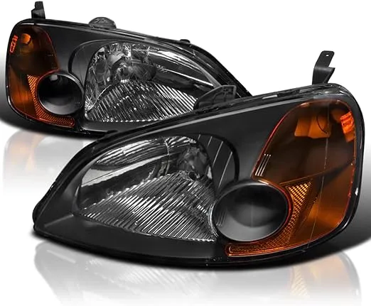 Spec-D Tuning 2LH-CV01JM-RS: Honda Civic Crystal Housing Headlights Black