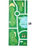 Mud Pie Golf Course Mat & Pull-Back Toy Cart Set Blue