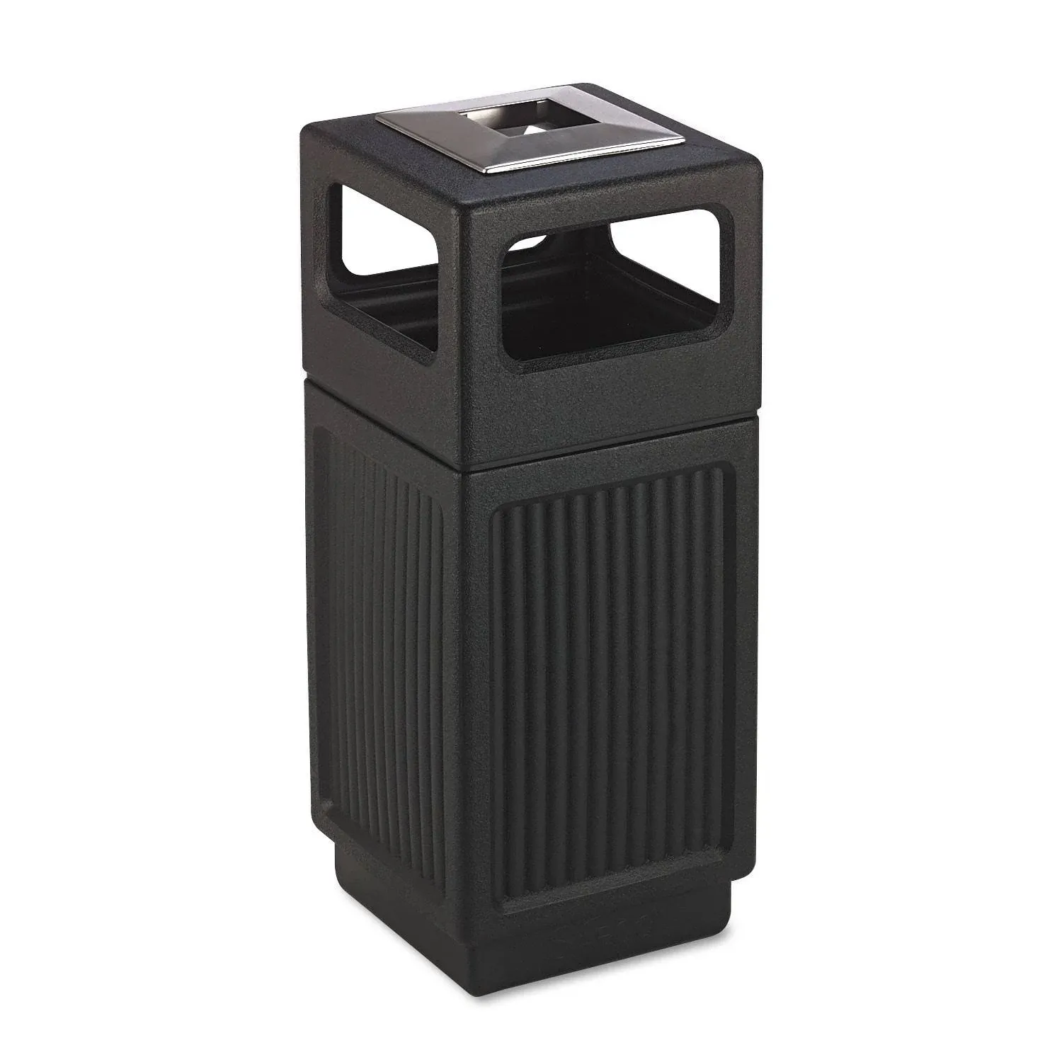 Safco Canmeleon Garbage Can for Indoor and Outdoor Use, Durable & Weather-Resistant Trash Receptacle with Ashtray, 30 Gallons