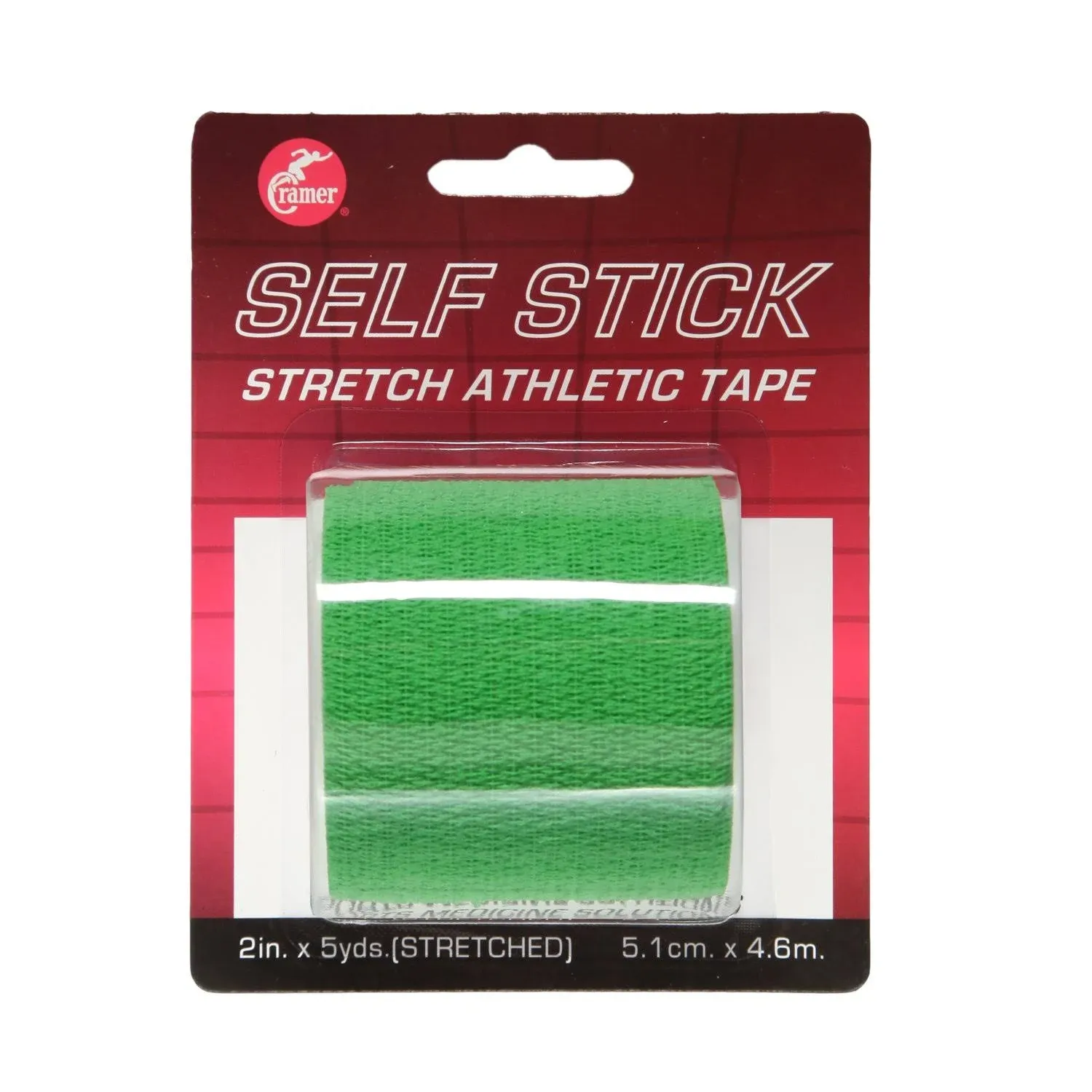 Cramer Eco-Flex Self-Stick Stretch Tape, Cohesive Tape, Flexible Elastic Sports Tape, Athletic Training Room Supplies, Easy Tear & Self-Adherent Bandage Wrap, Single 5 Yard Roll, Neon Green