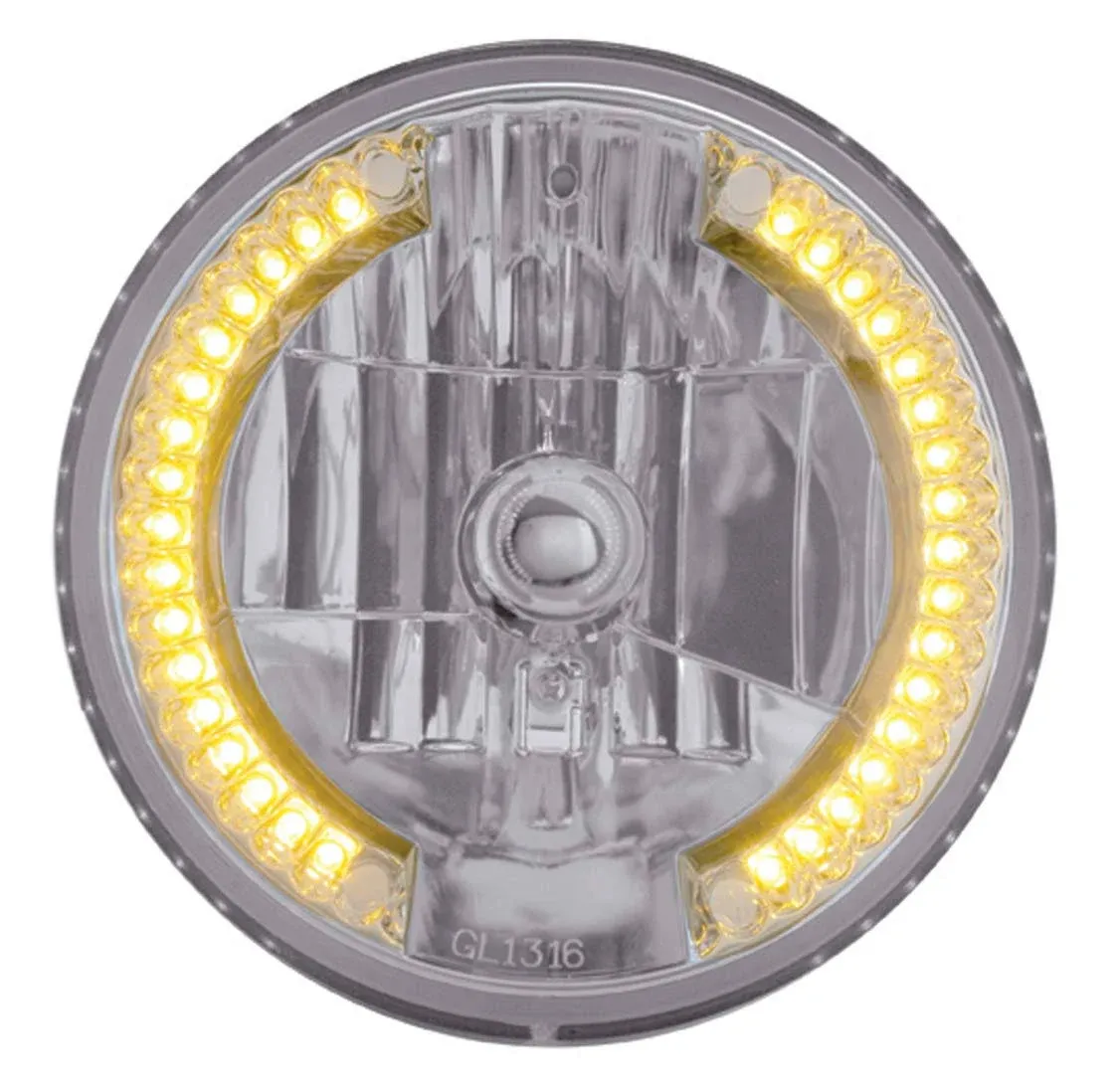 United Pacific 7" Crystal Headlight w/ 34 Amber LED Position Light