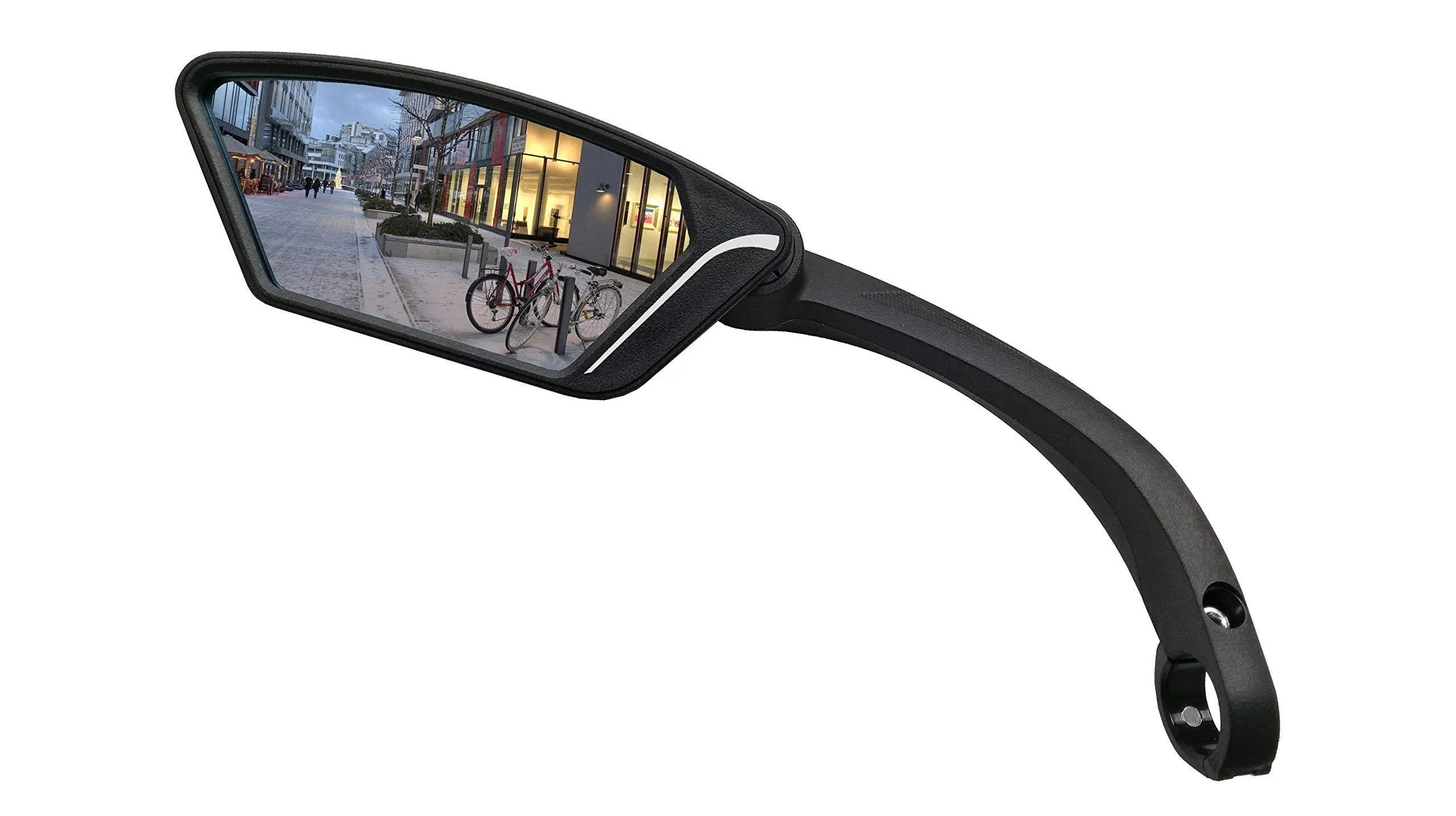 New Scratch Resistant Glass Lens,Handlebar Bike Mirror, Rotatable Safe Rearview 