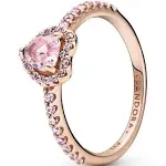 Pandora Rose Sparkling Elevated Heart Ring