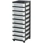 Iris 9 Drawer Storage Cart with Organizer Top Black