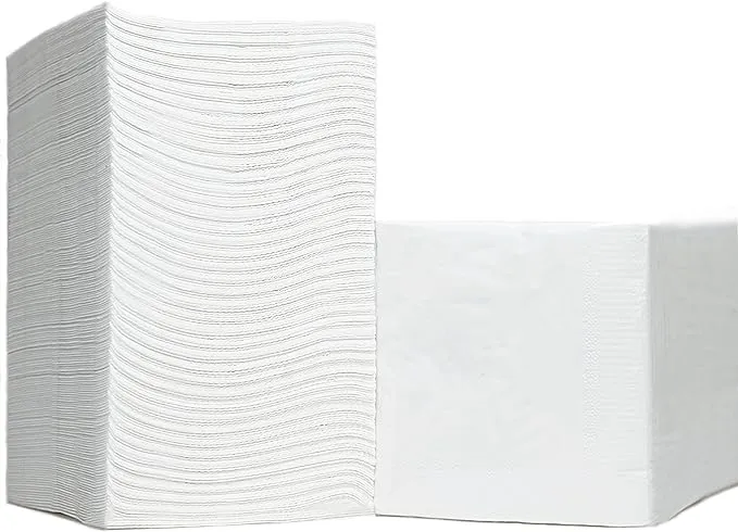 500-Pack Embossed 1/4 Fold Bar Cocktail Beverage Napkins, White, 1-Ply 9&#034; x 9&#034;