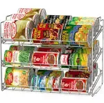 Deco Brothers Stackable Can Rack Organizer for Kitchen and Pantry, Holds Upto 36 Cans, Chrome Finish