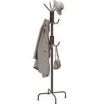 Standing Coat and Hat Hanger Organizer Rack, Bronze