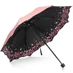 FuWinet Sakura Umbrella-Windproof Anti Rain/Sun,Cherry Blossom Folding Umbrella