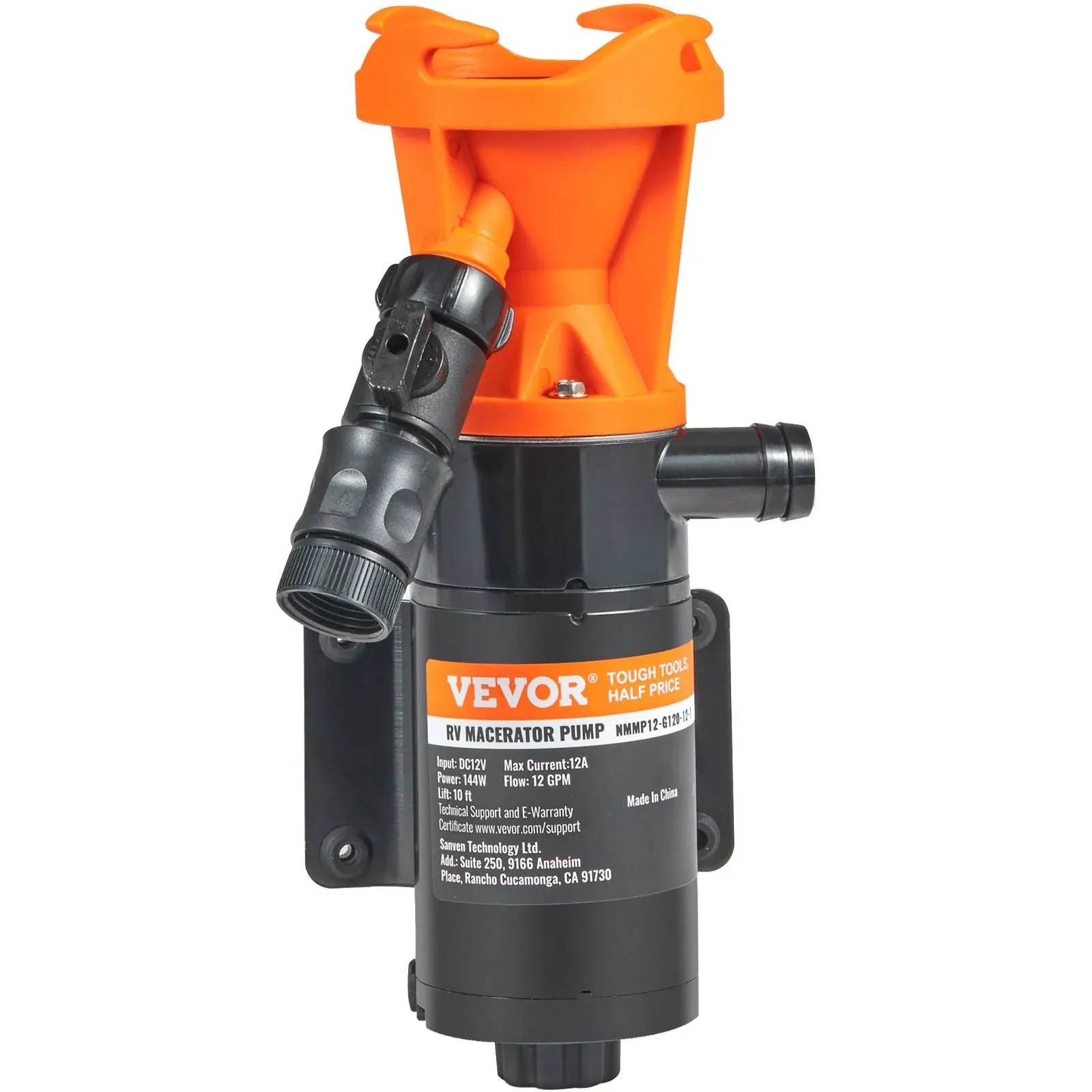 VEVOR RV Portable Macerator Pump, 12V, 12GMP Quick Release RV Waste Pump, RV ...